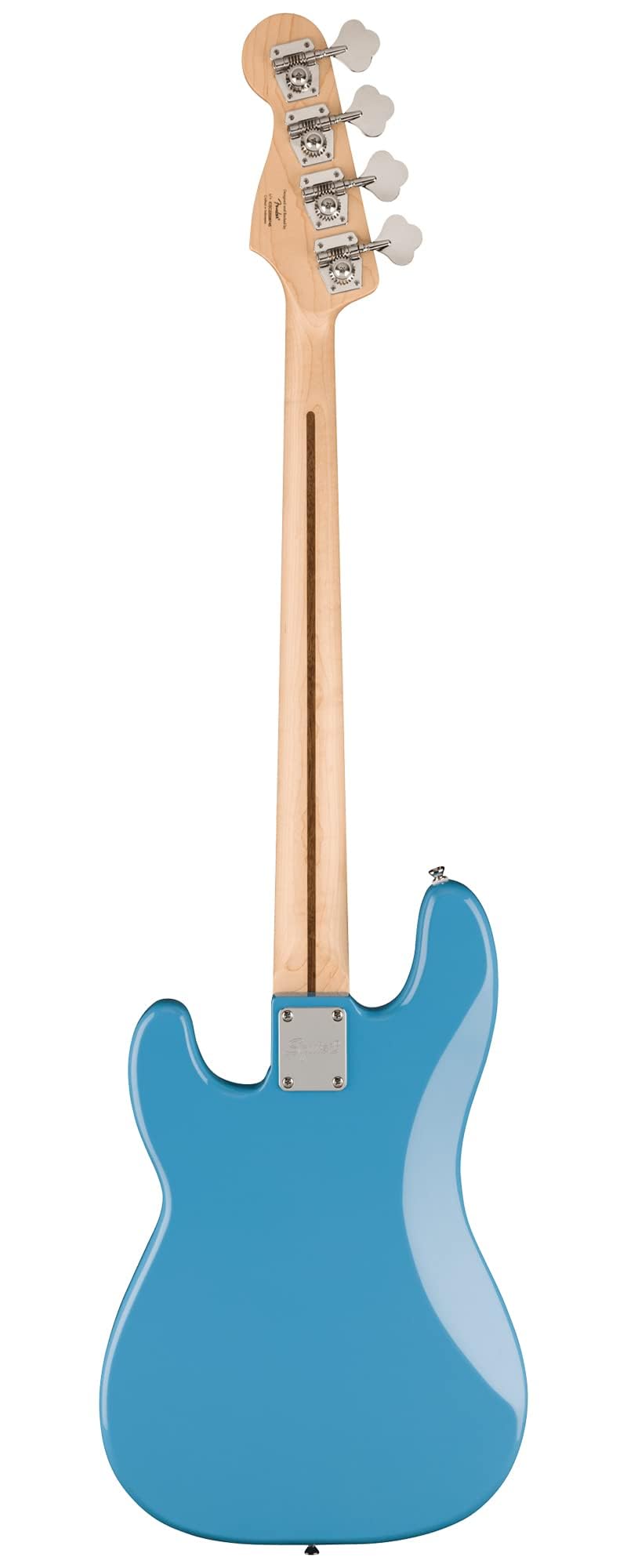 California Blue Precision Bass Guitar Bundle with Headphone Amp, Cable, Tuner, Strap Y596
