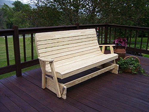 4' Pine Highback Patio Glider Bench S505778