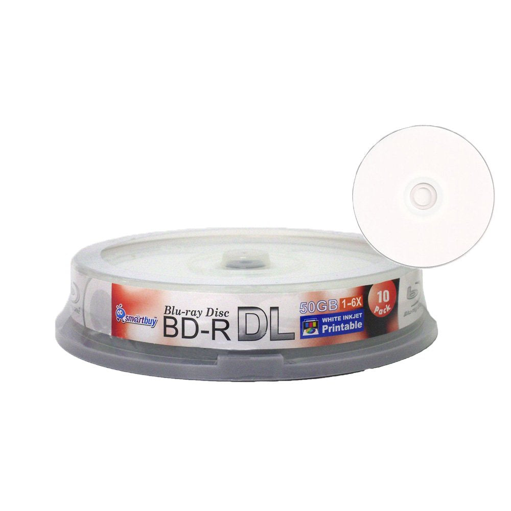 10-disc 50gb 6X Bd-r Dl White Inkjet Hub Printable Blank Disc X416