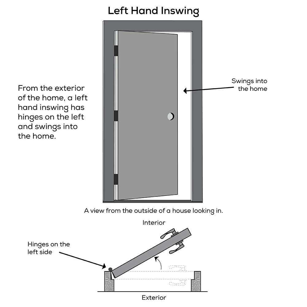 Fiberglass Smooth Left Hand In-Swing Exterior Prehung Door 36"x80" S8037