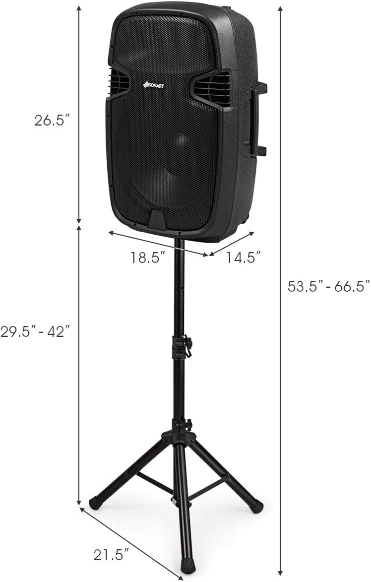 Portable 15" PA Speaker System Set D139