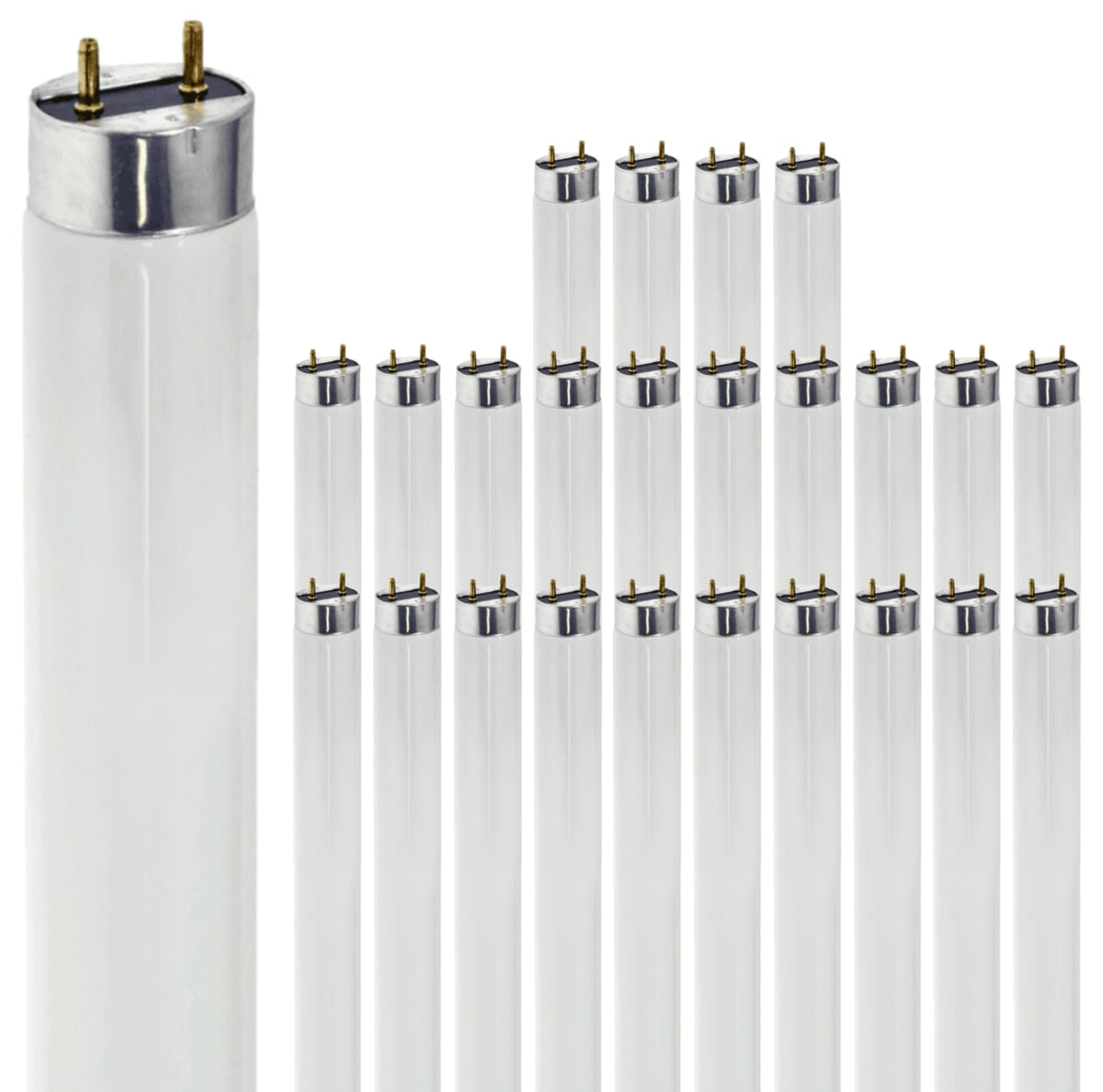 24 Inch T8 Fluorescent Tube Light Bulb 17W 5000K 1230 Lumen G13 Bi-Pin Base Pack of 25 A77763