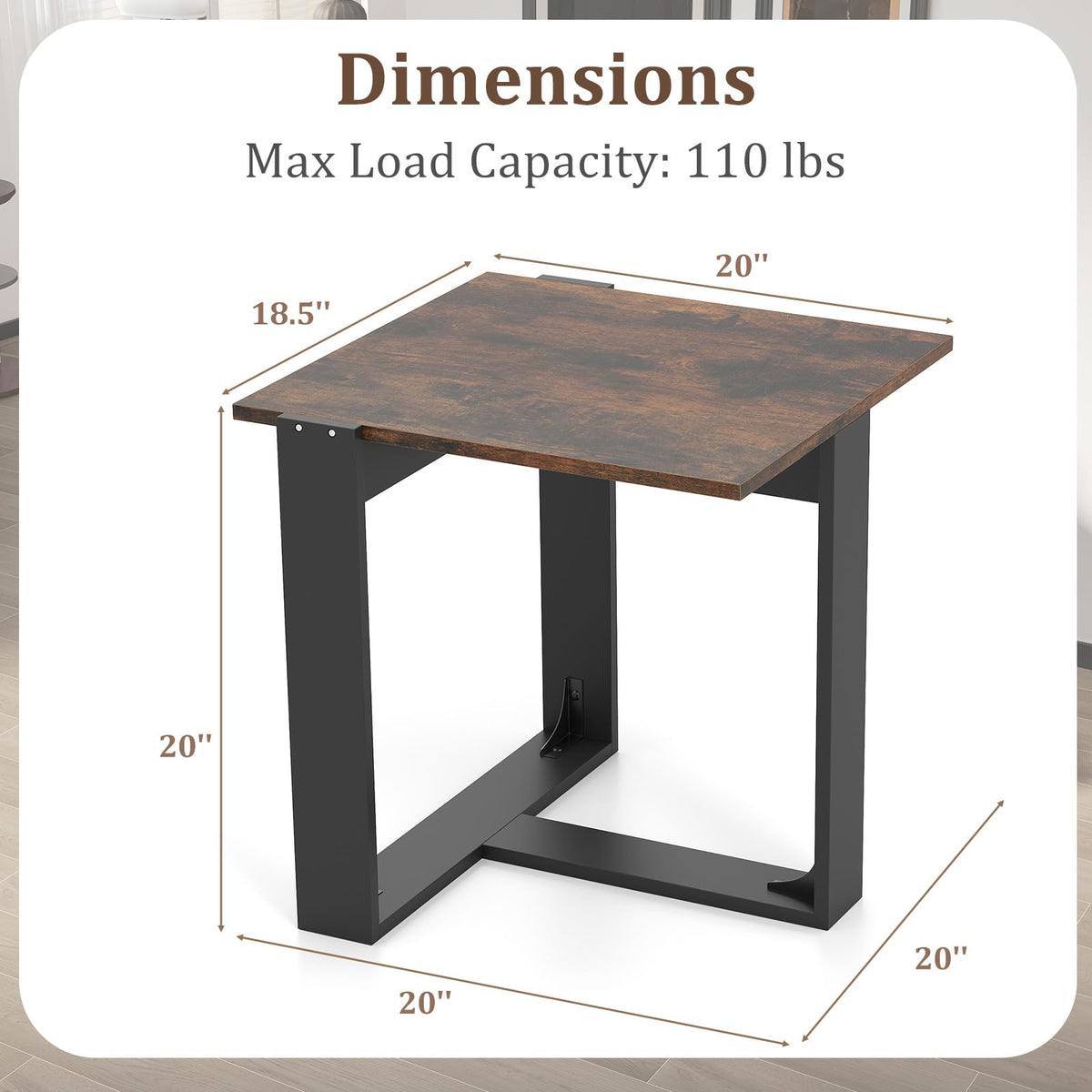 Set of 2 Square Wood Side Tables Z6750