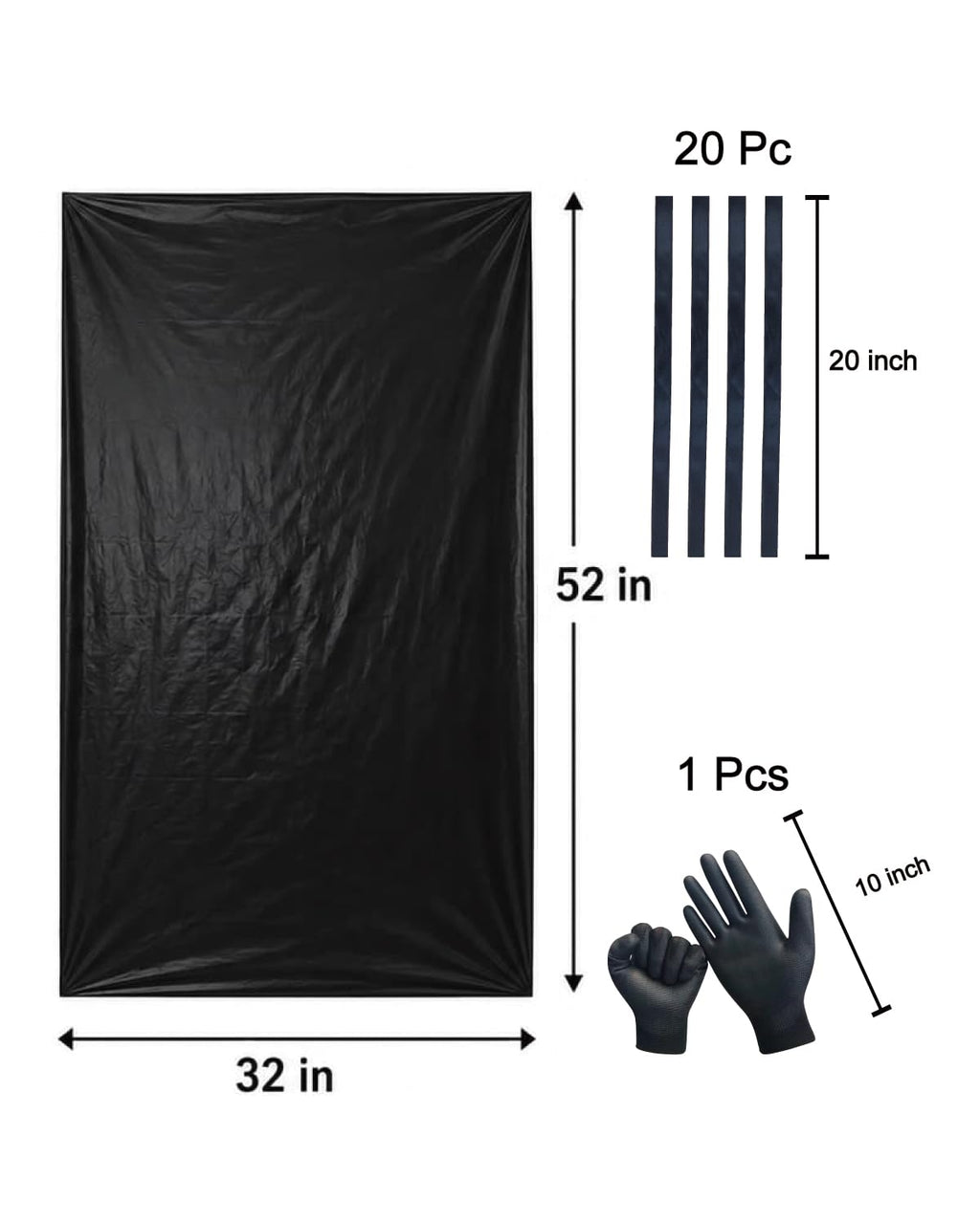 6 Mil Heavy Duty Contractor Trash Bags, 50/55/60 Gallon, Black, 20 Pack R483779