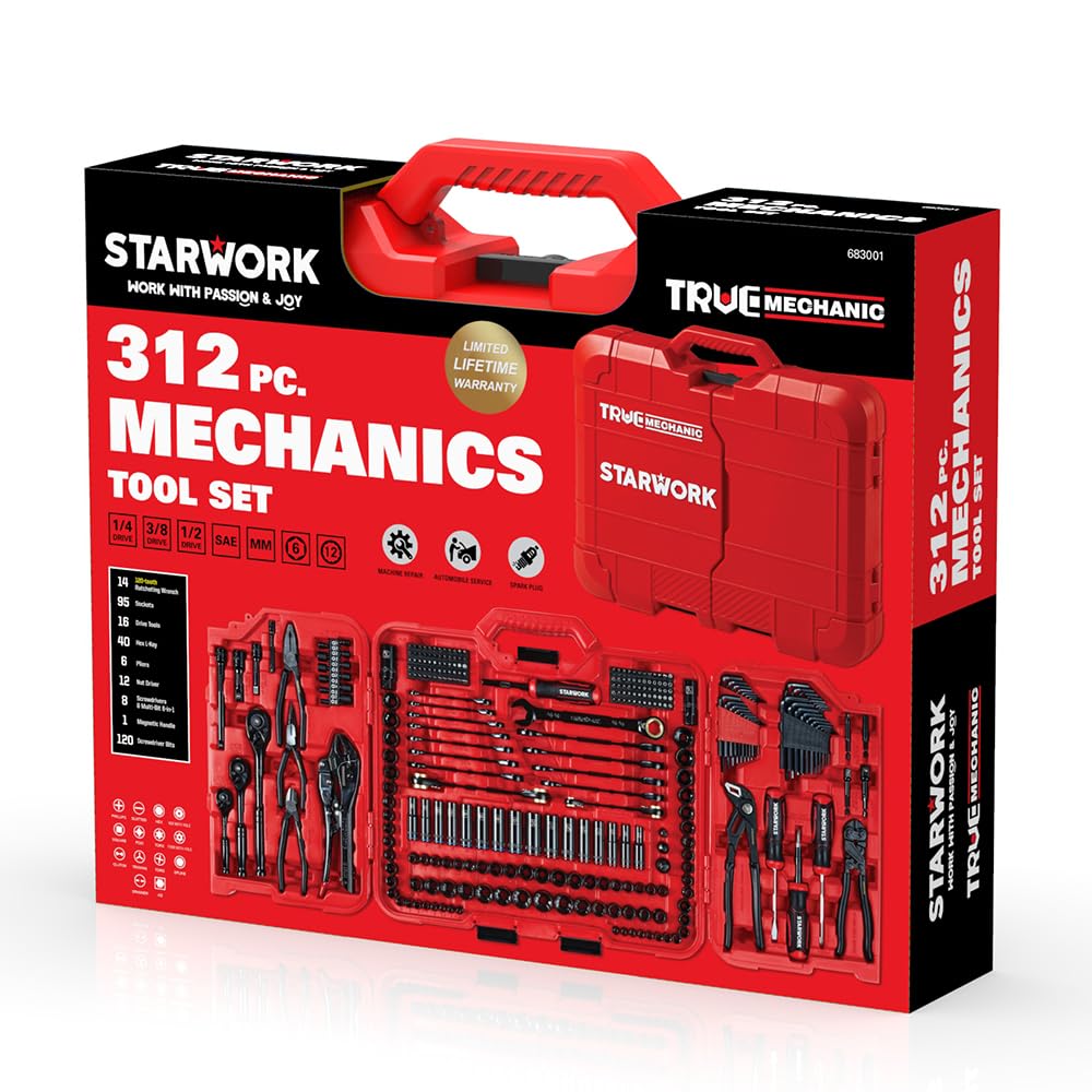 312-Piece Mechanics Tool Set and Socket Set O256
