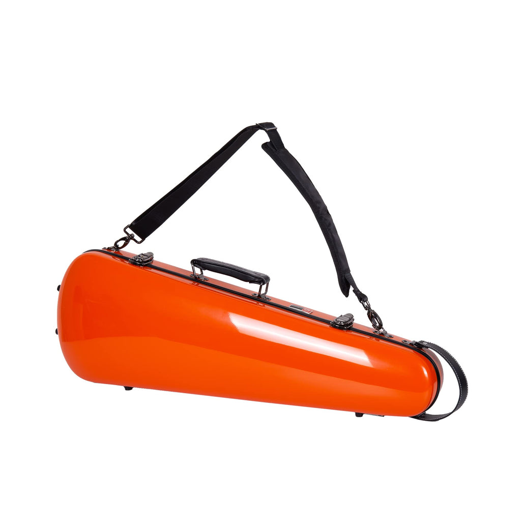 Fiberglass Violin Case for 4/4 Full Size Glossy Orange Velvet Interior I29163