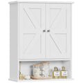White Over The Toilet Bathroom Wall Cabinet with Adjustable Shelf I251372