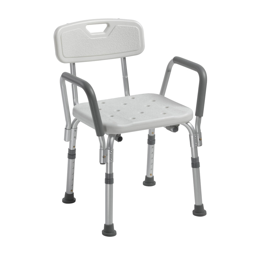 White Shower Chair with Back and Padded Arms T21805