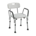White Shower Chair with Back and Padded Arms T21805