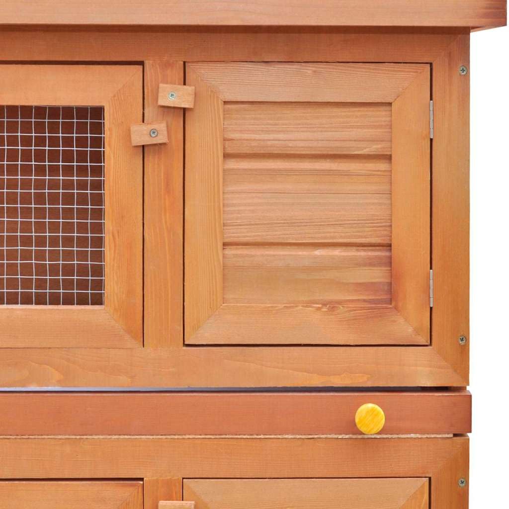 Outdoor Wooden Rabbit Hutch 2-Tier 36 Inch M755173