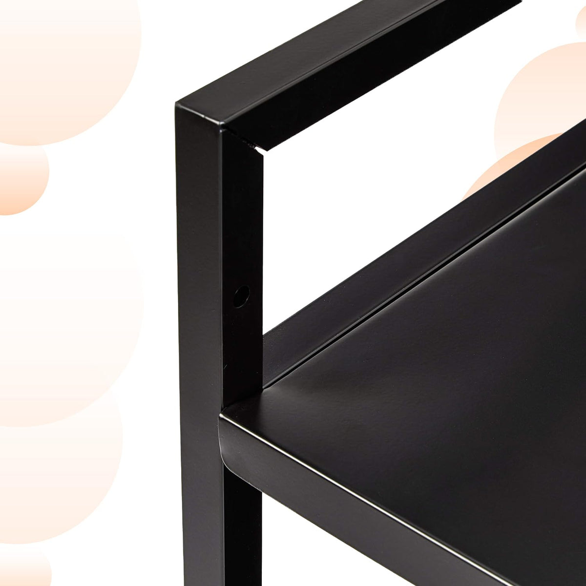 3-Tier Black Metal Rolling Utility Cart D812
