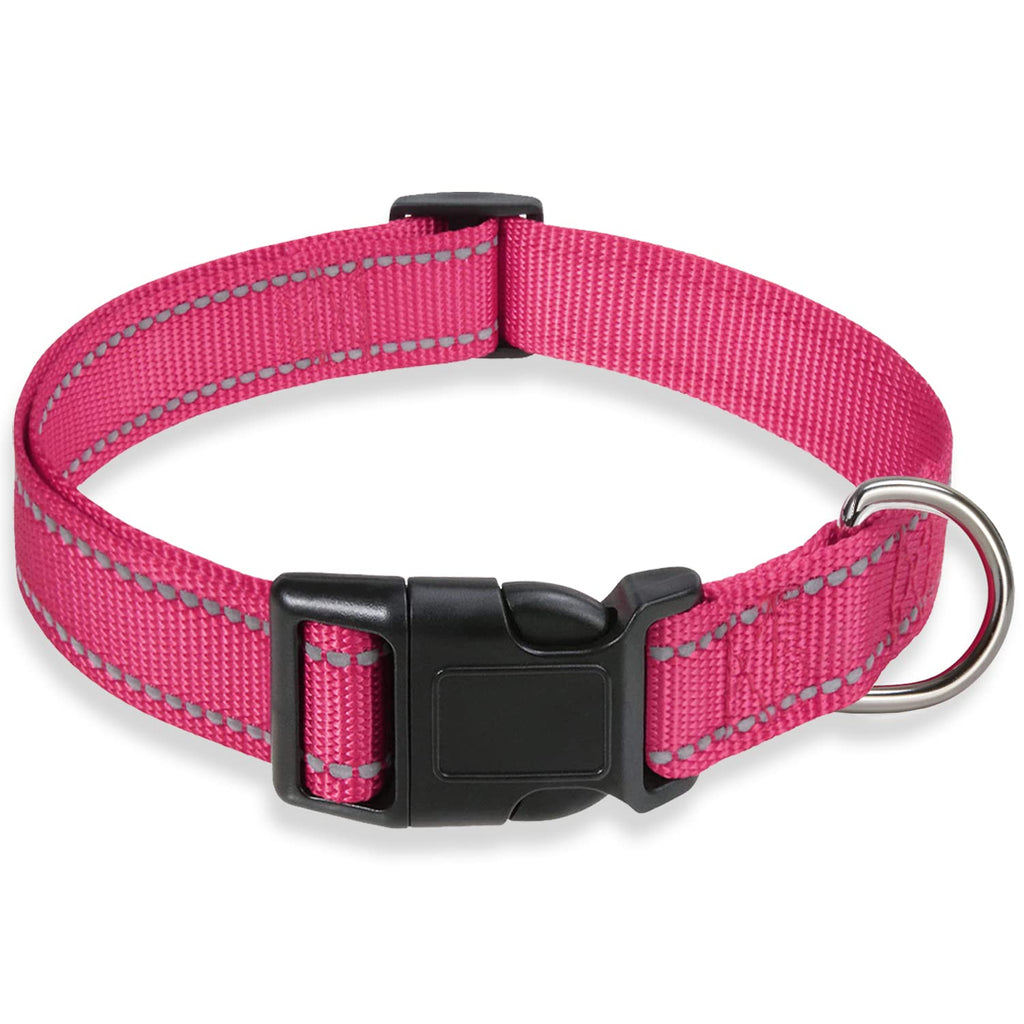 Reflective Adjustable Pink Dog Collar W149039