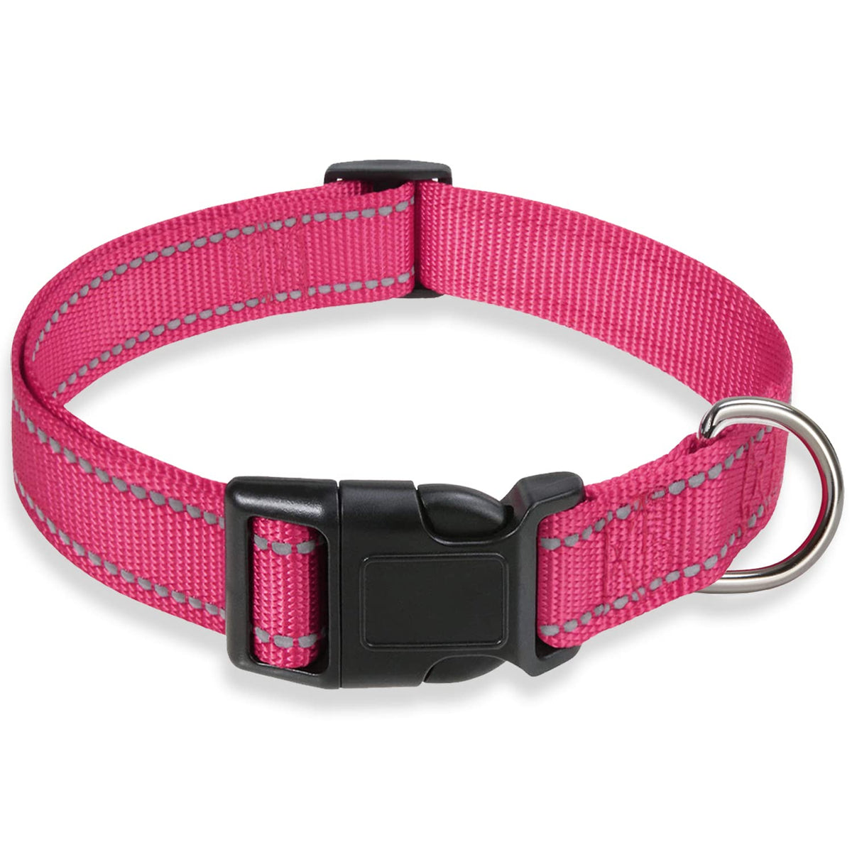 Reflective Adjustable Pink Dog Collar W149039