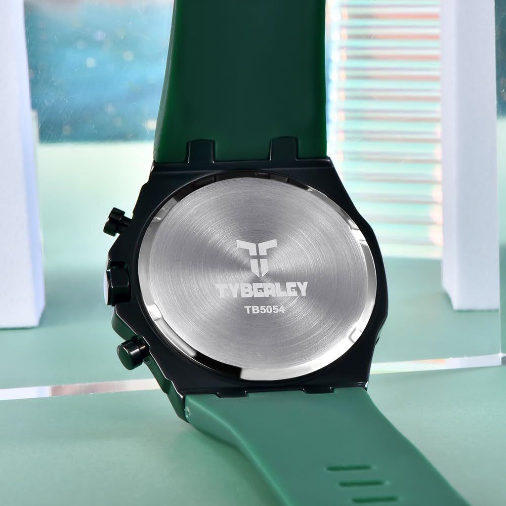 Men's Quartz Chronograph Watch 41MM Waterproof Rubber Strap Luminous G720307