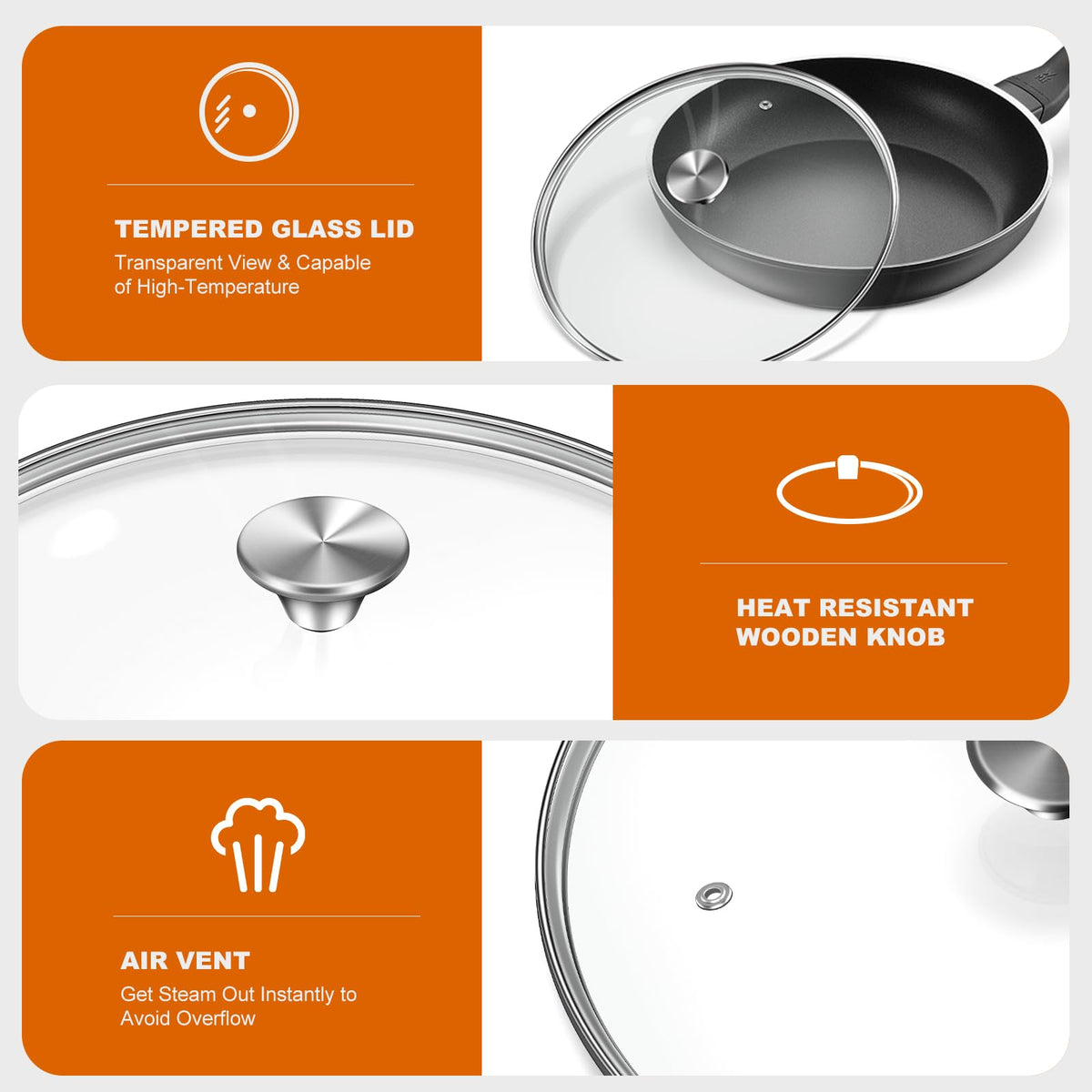 11 inch Tempered Glass Lid H111
