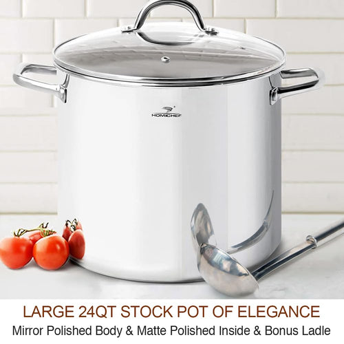 24 Quart Stainless Steel Stockpot with Lid M73469