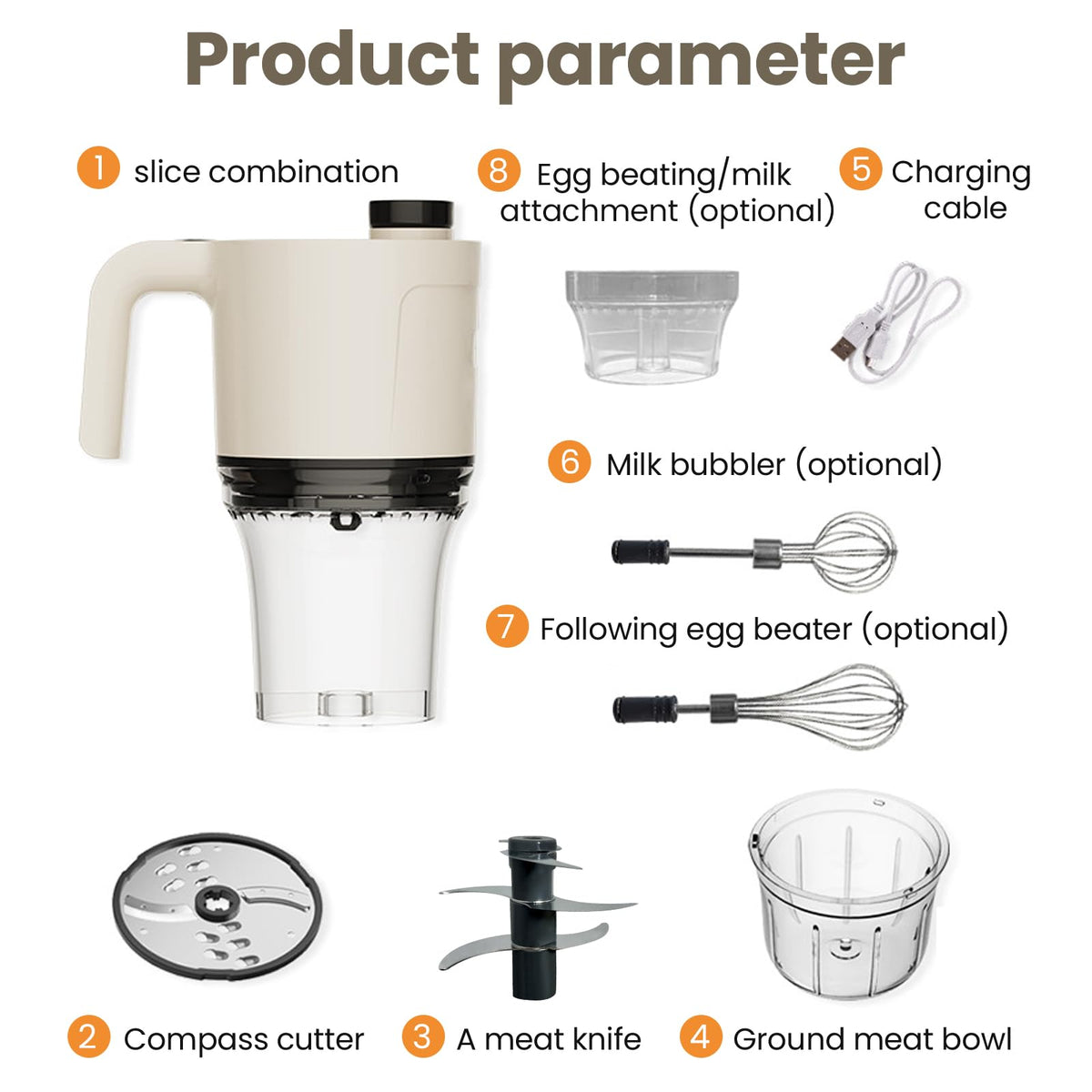 4-in-1 Waterproof Cordless Electric Vegetable Slicer Set G742805