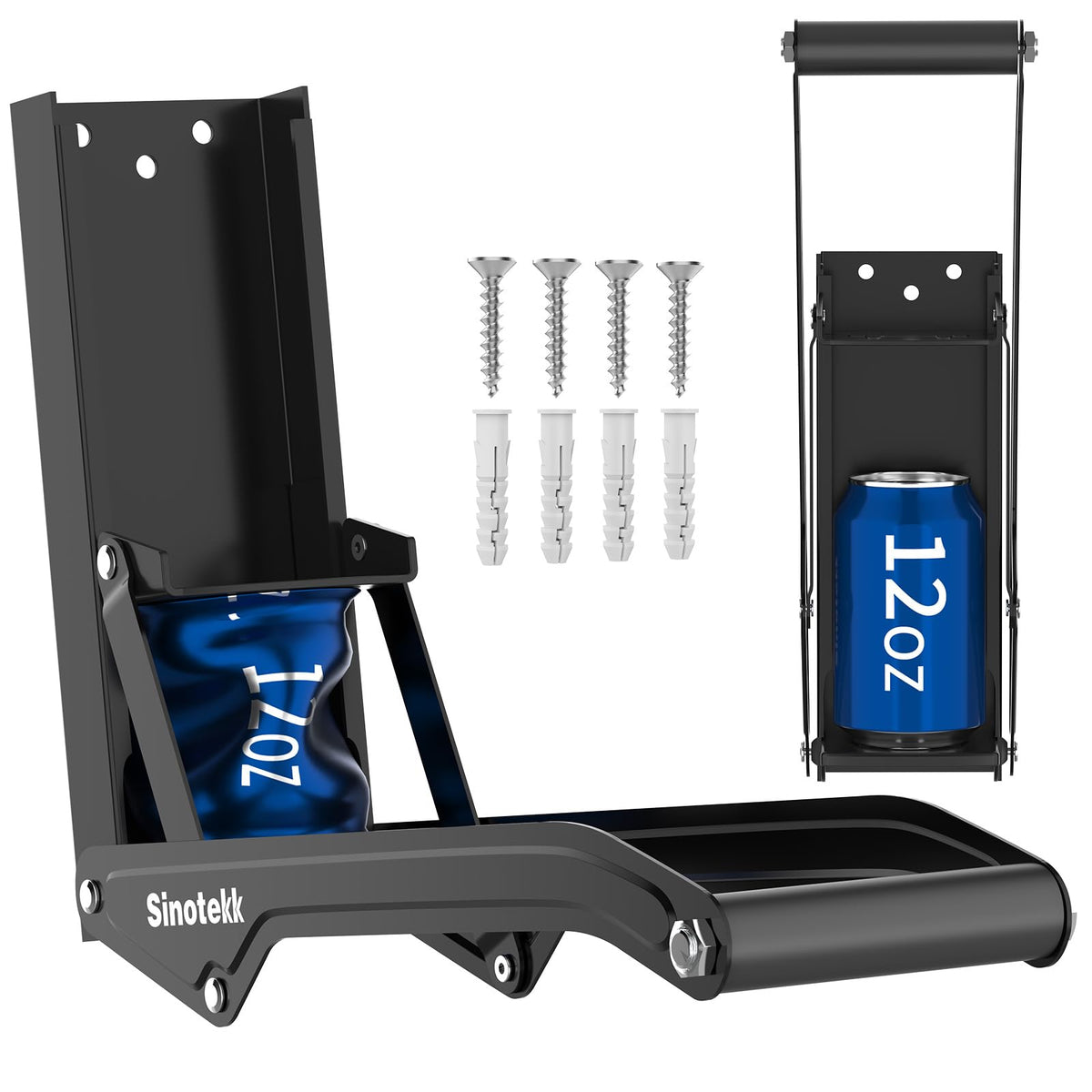16 oz Wall Mounted Steel Can Crusher with Bottle Opener Q2637