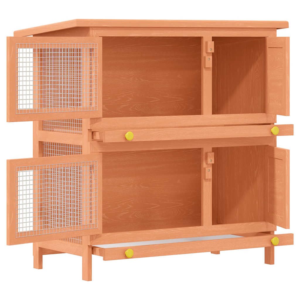 Outdoor Wooden Rabbit Hutch 2-Tier 36 Inch M755173
