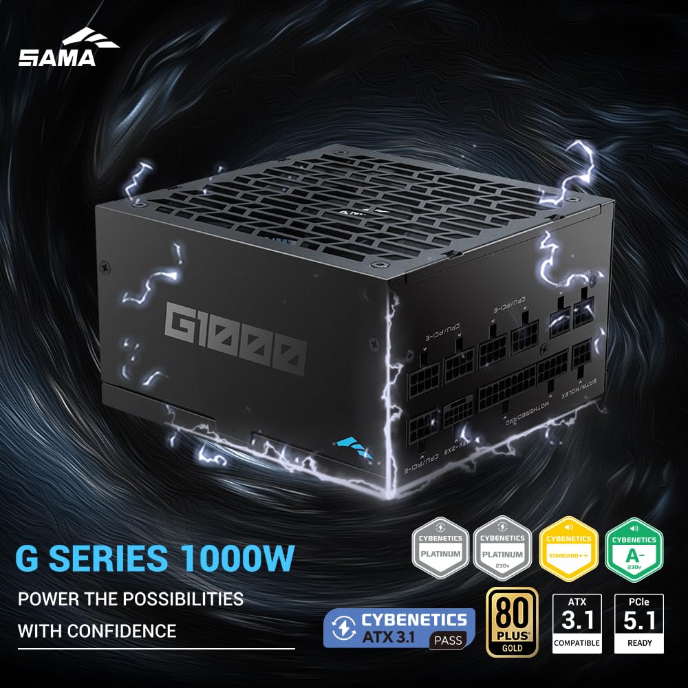 1000W Fully Modular ATX 3.1 Power Supply Black U449729