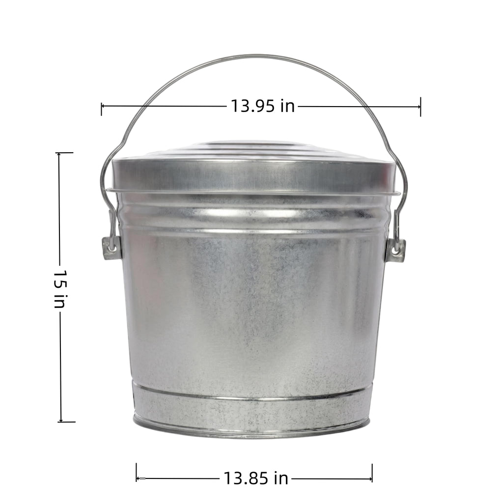 6 Gallon Galvanized Steel Locking Lid Storage Can C271001