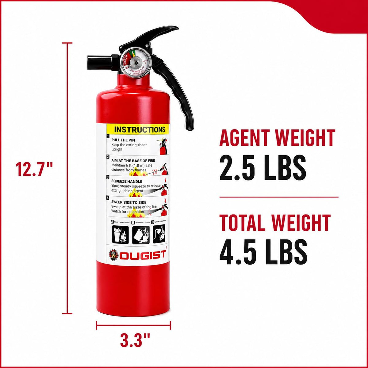 2.5 lb Dry Chemical ABC Fire Extinguisher, 2 Pack J22288
