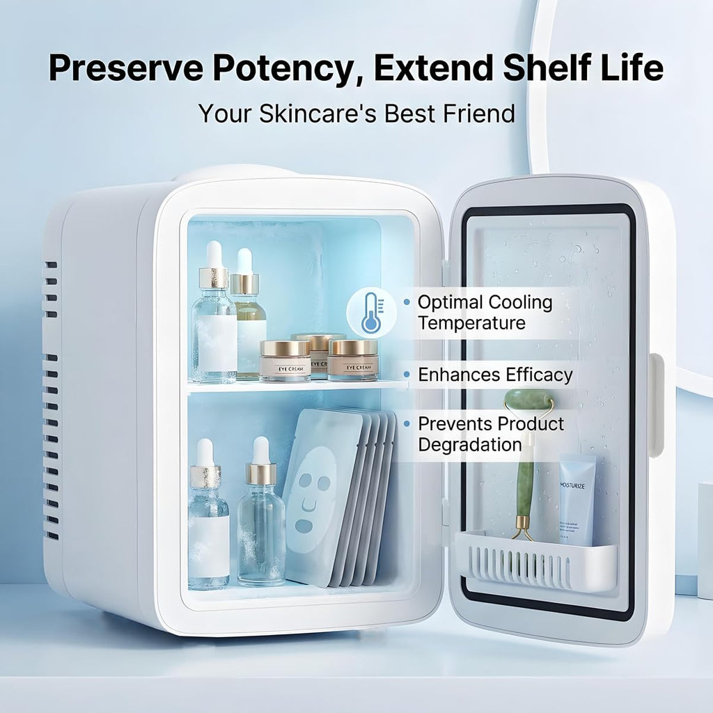 4L Mini Skincare Refrigerator with Dimmable LED Mirror E796640