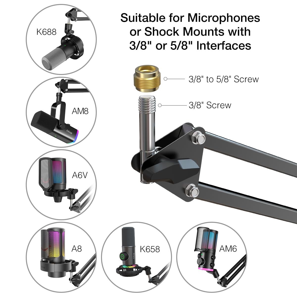XLR/USB Dynamic Microphone Kit with Boom Arm R42415