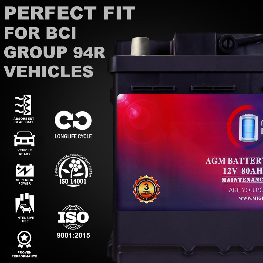 12V 80AH 850 CCA Replacement Battery L12220