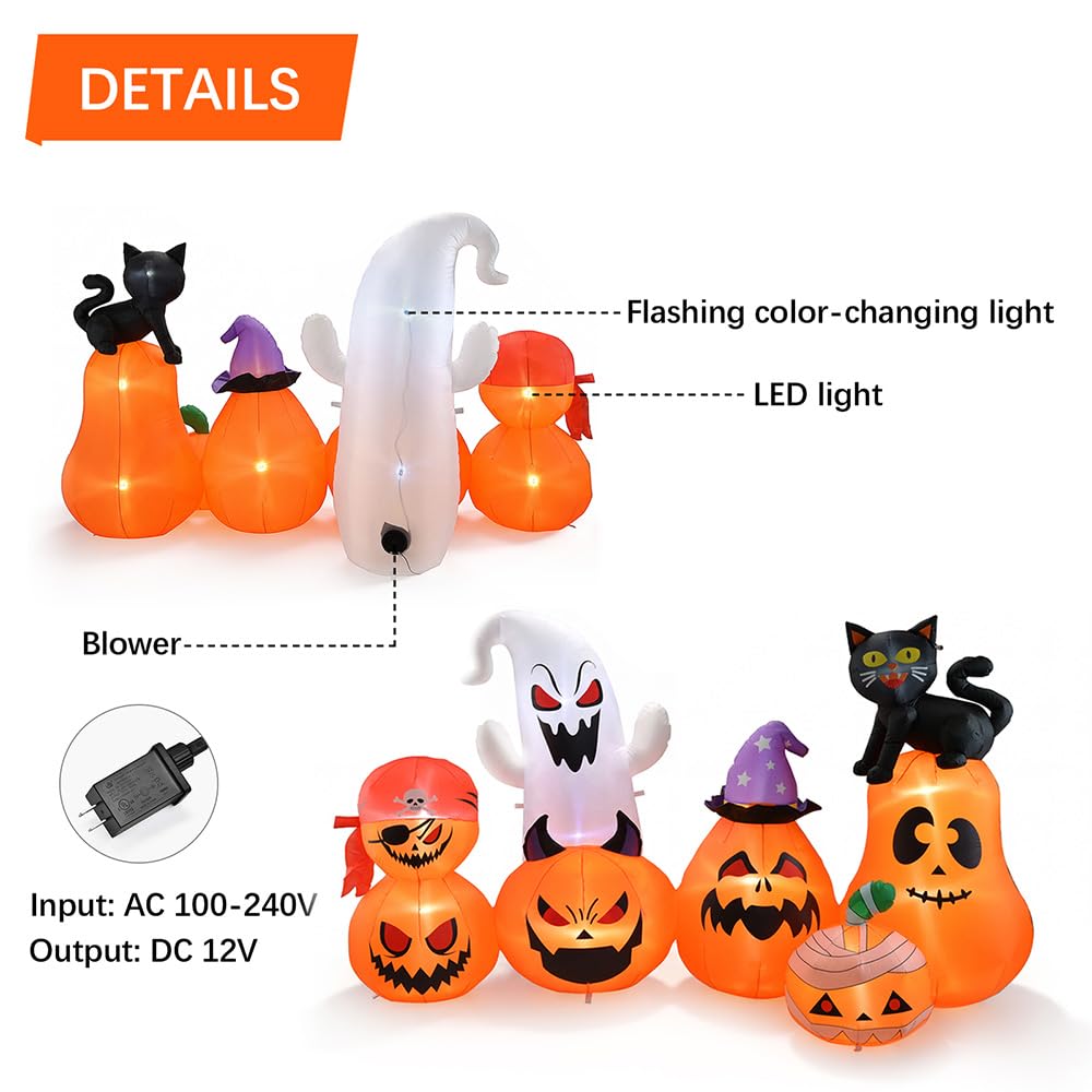 8 FT Inflatable Pumpkin Patch Yard Décor Y254