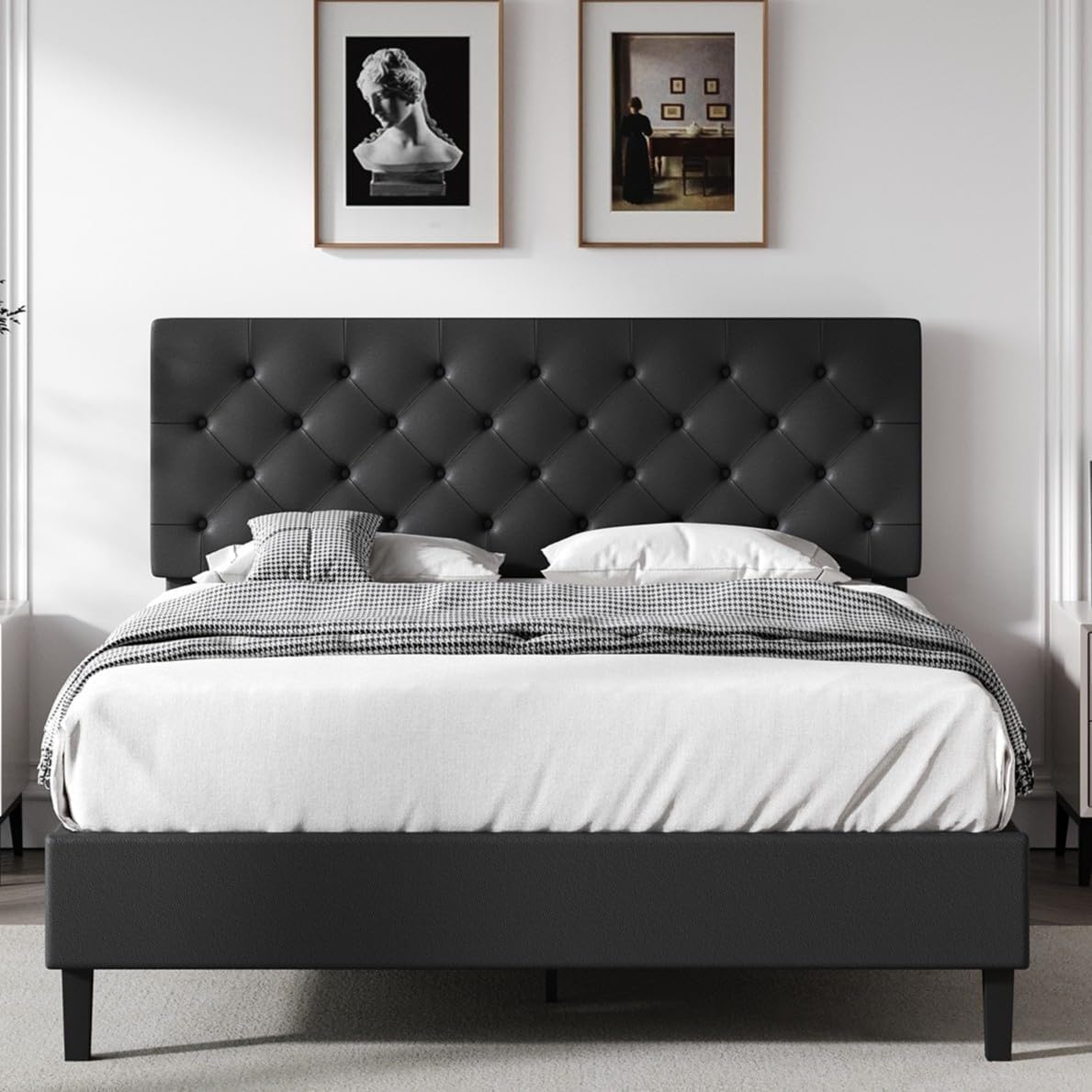 Queen Faux Leather Bed Frame with Headboard G225145