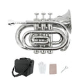 Pocket Trumpet Mini Brass Instrument with 7C Mouthpiece & Case S73066