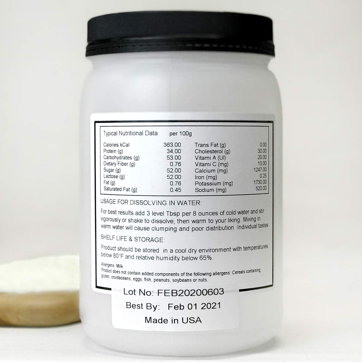 Non-Fat Dry Milk Powder 1 Lb. 8 oz. T30716