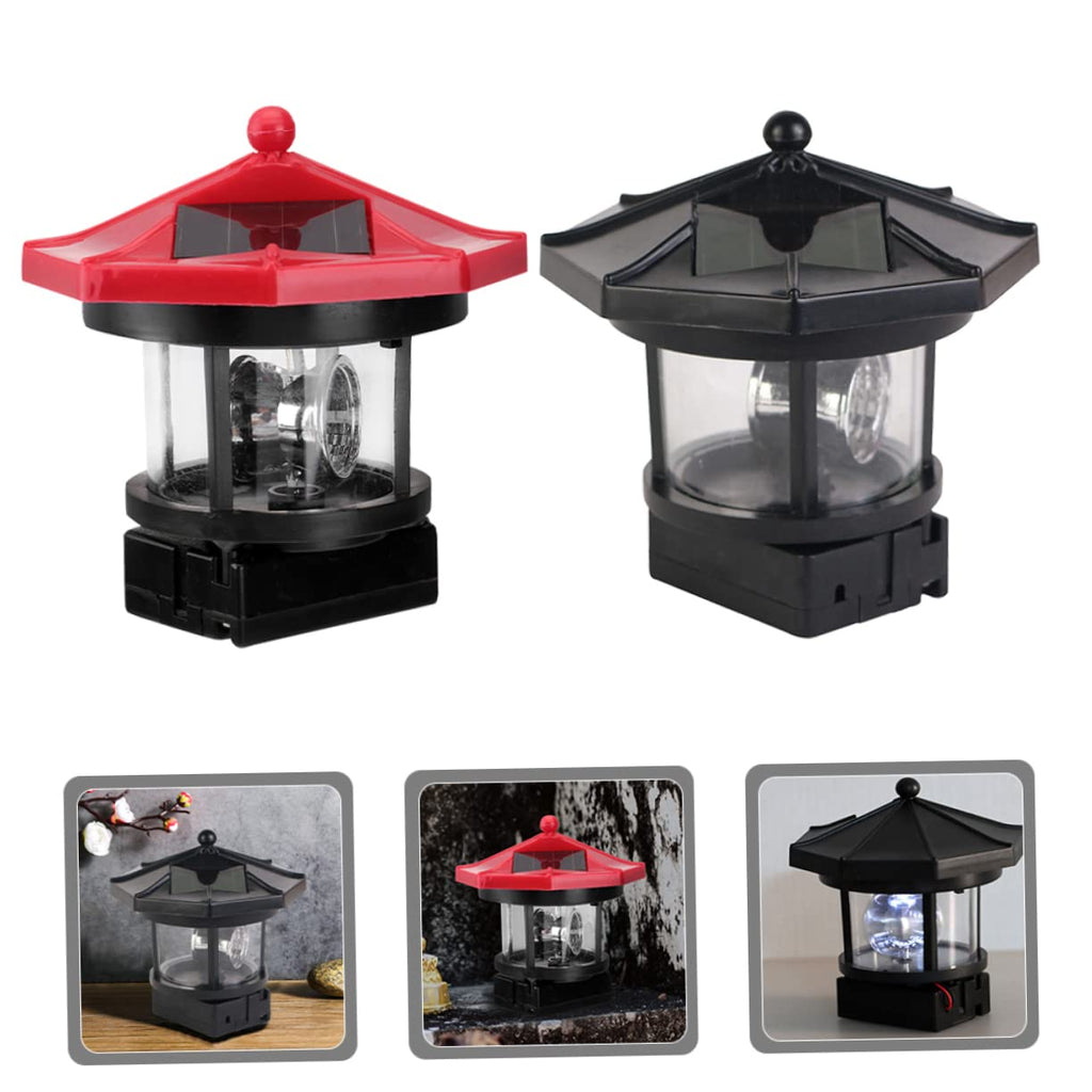 Solar Lighthouse Rotating Lamp Resin Garden Decorative Lights H475856
