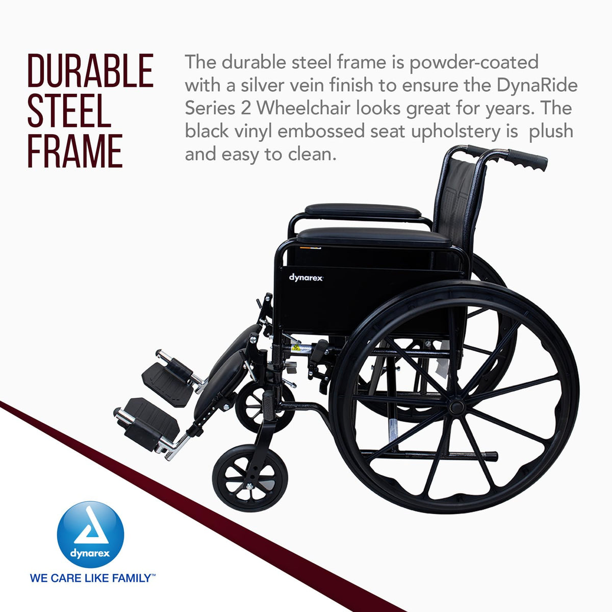 Silver Wheelchair with Detachable Full Arms & Elevating Leg Rests D95077