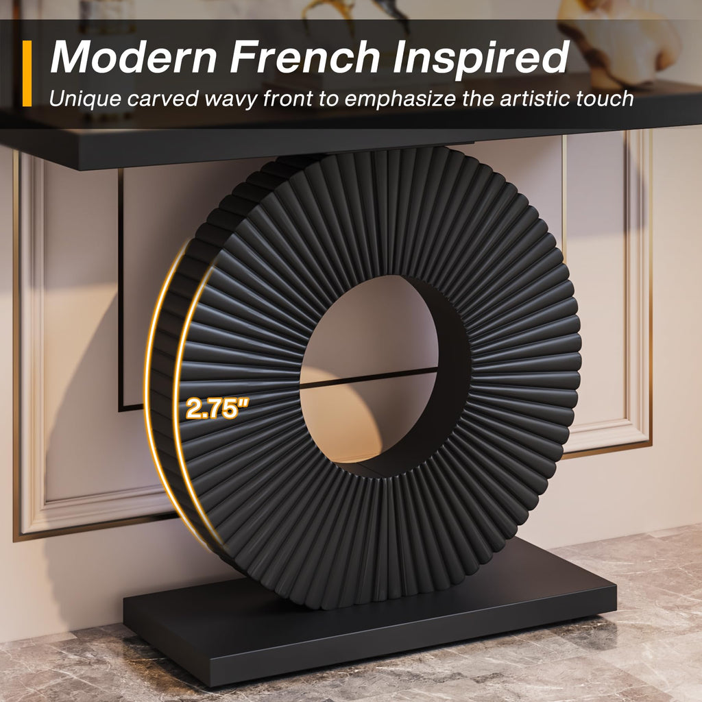 Black 40 inch Wood Console Table Q166264