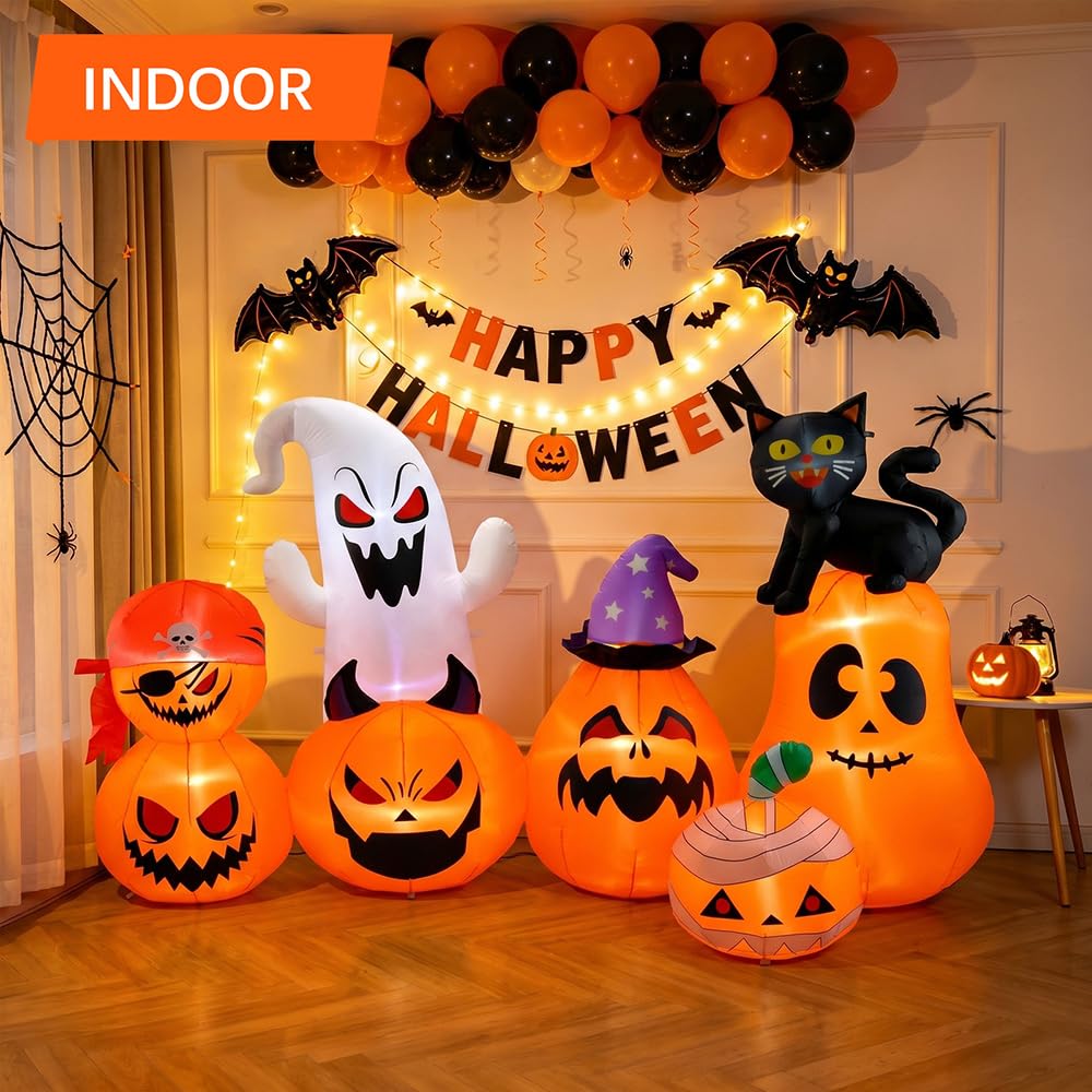 8 FT Inflatable Pumpkin Patch Yard Décor Y254