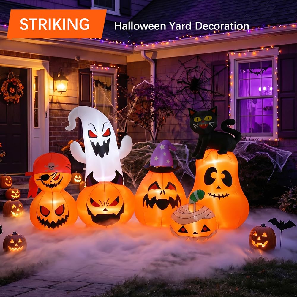 8 FT Inflatable Pumpkin Patch Yard Décor Y254