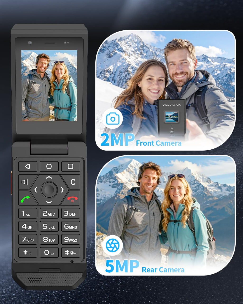 Unlocked 4G LTE Rugged Flip Phone H66886