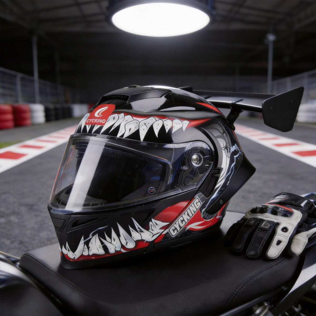 Modular Flip Up Full Face Motorcycle Helmet with Dual Visor Y449548