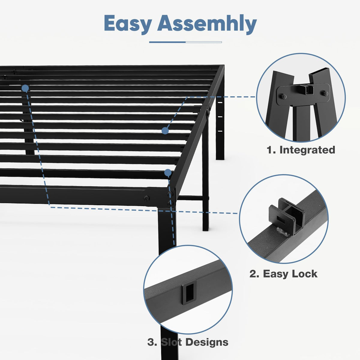 Queen 18 Inch Metal Platform Bed Frame Q80269