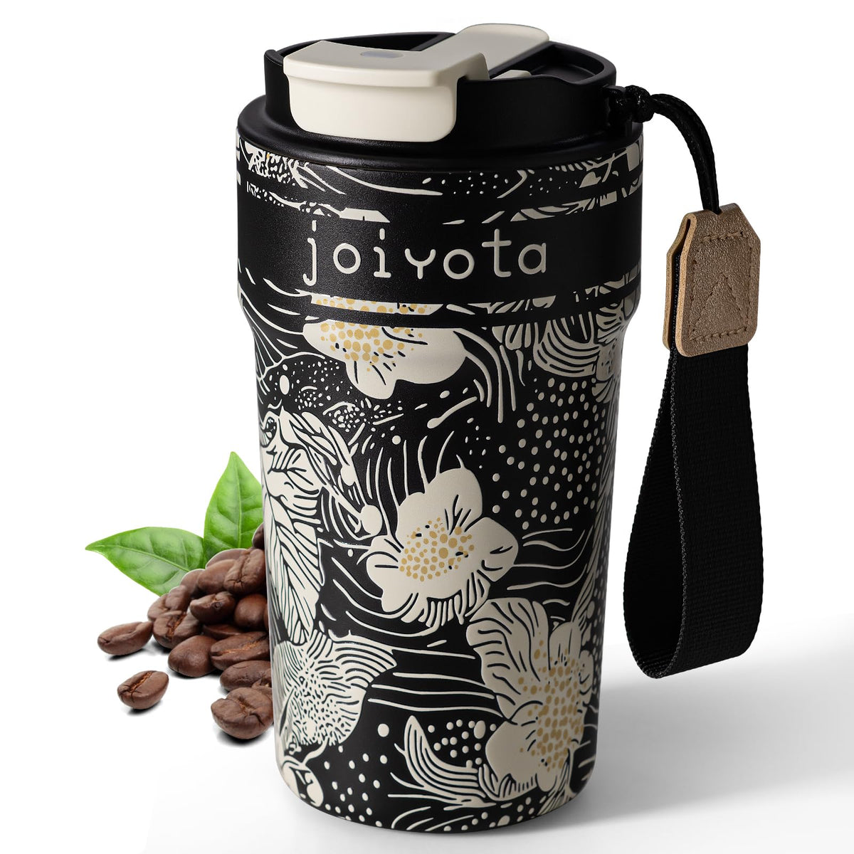 20oz Insulated Stainless Steel Ceramic Lined Coffee Tumbler with Lid and Straw B90801