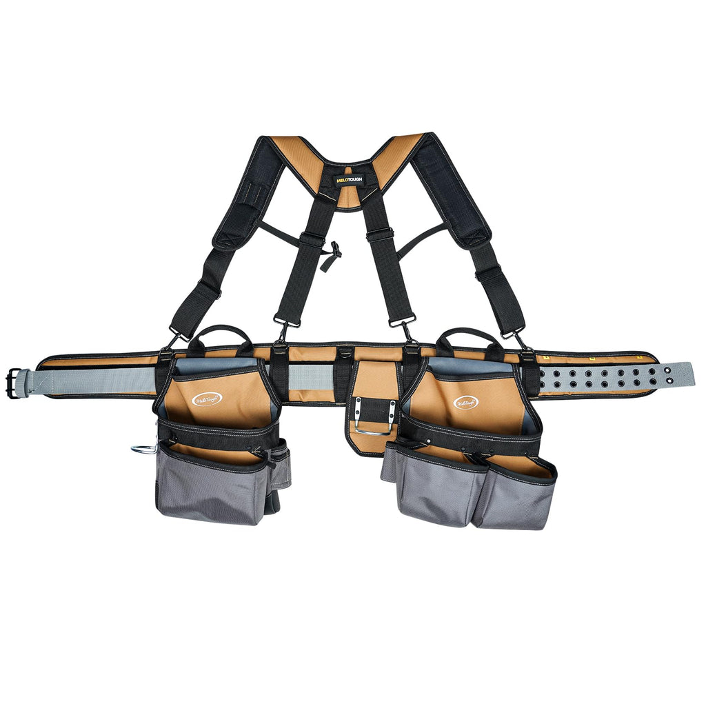 Khaki 28-Pocket Tool Belt and Suspenders K843