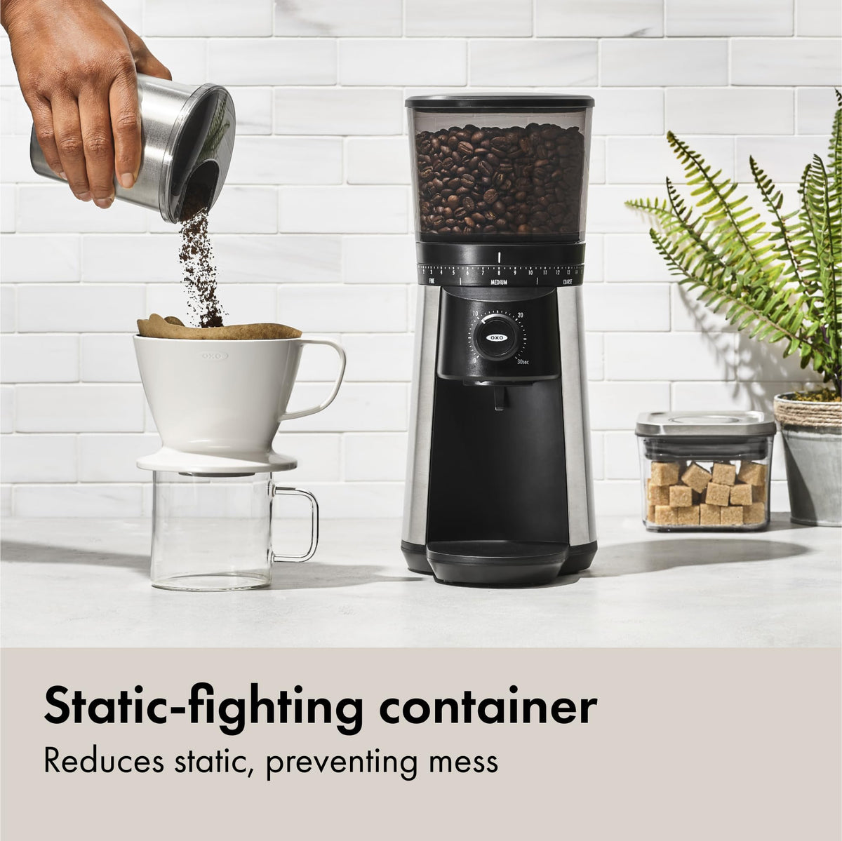 Electric Coffee Bean Grinder 12 Oz Silver P6652