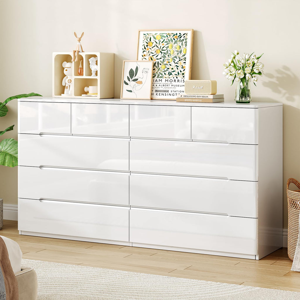 White 10 Drawer Dresser O107