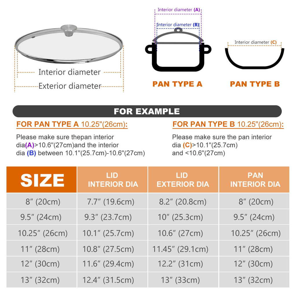 11 inch Tempered Glass Lid H111