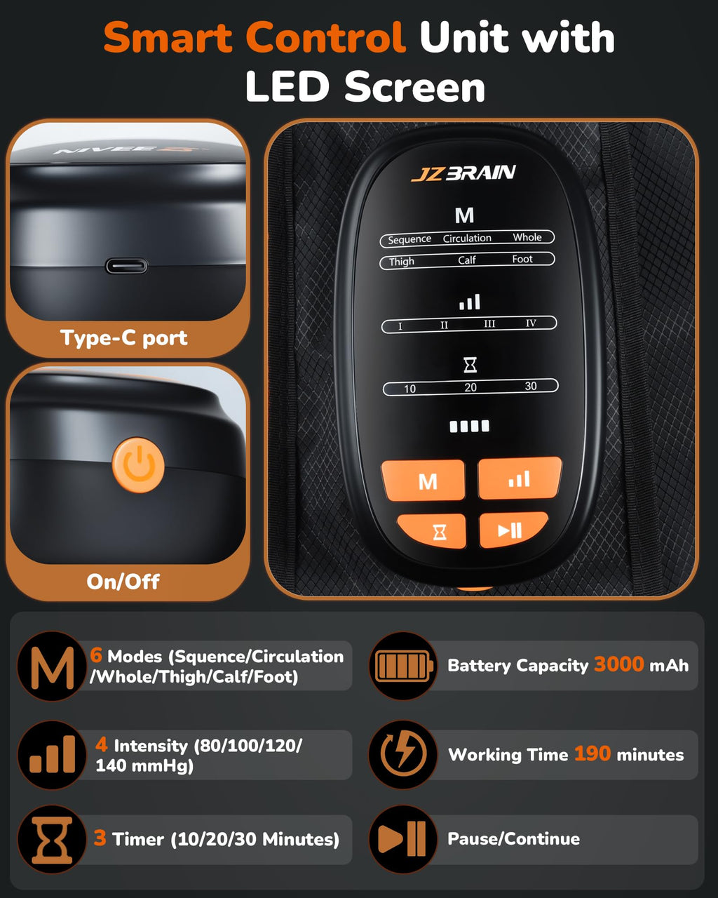 Cordless Rechargeable Leg Compression Boots S181927