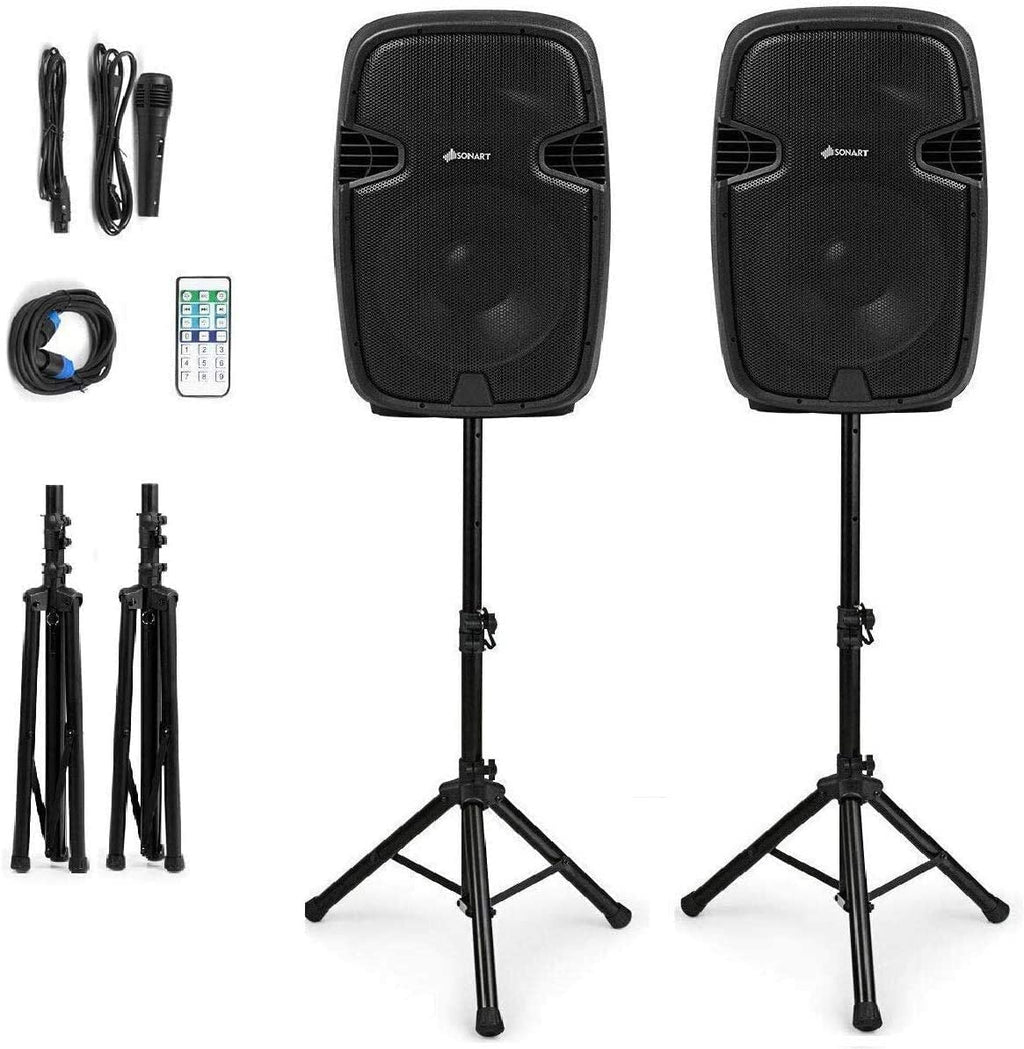 Portable 15" PA Speaker System Set D139