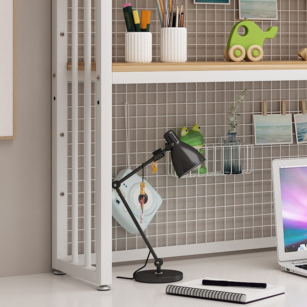 White 2 Tier Adjustable Metal Desktop Bookshelf A236