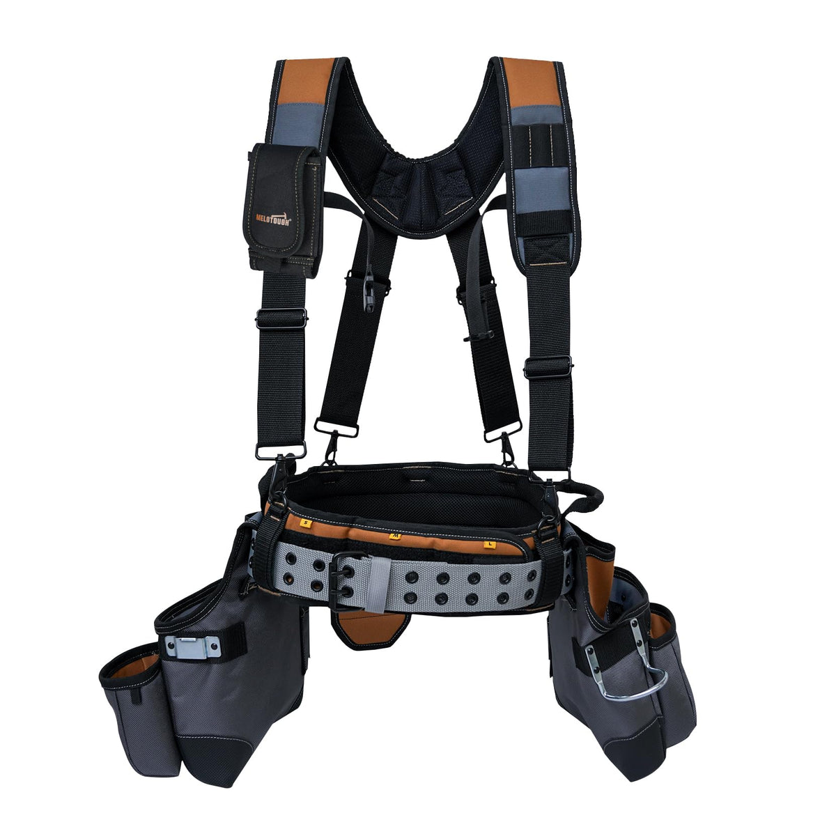Khaki 28-Pocket Tool Belt and Suspenders K843